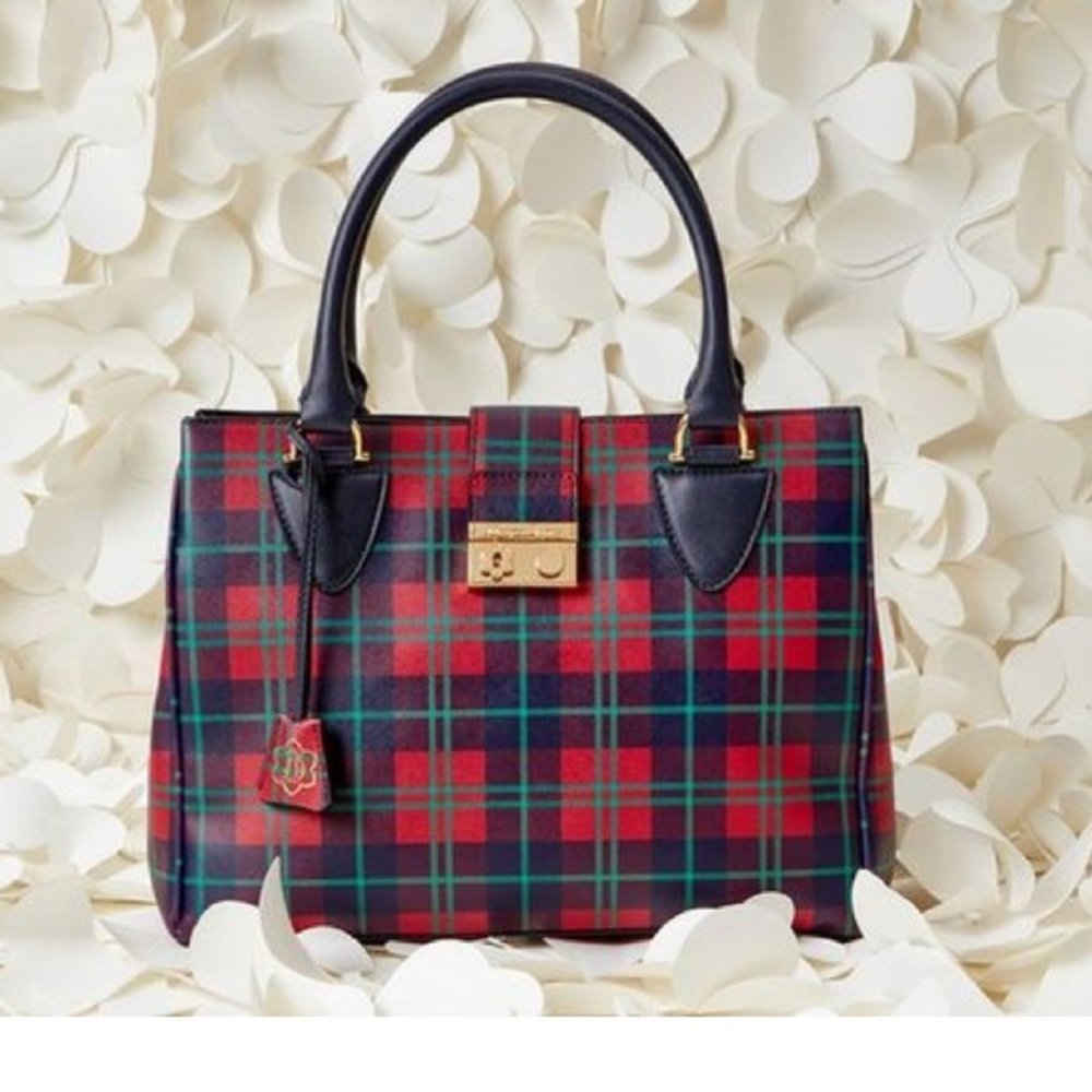 Draper James Plaid Caroline Tote Bag EUC